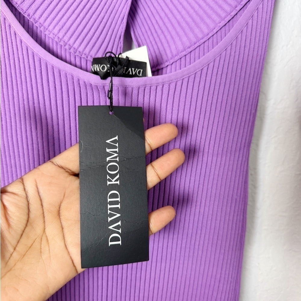 NWT David Koma Cutout Ribbed Stretch-knit Mini Dress - Picture 8 of 10